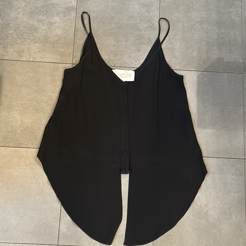 Rory Beca Holika Tie Front Tank Top in Black